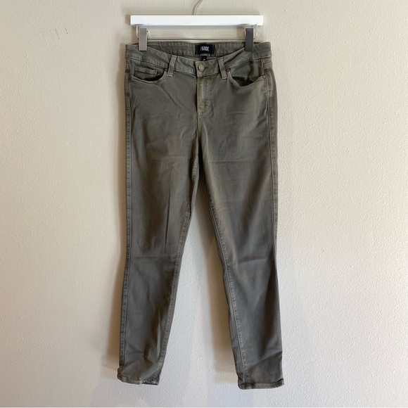 PAIGE Denim - Paige Skinny Jeans Verdugo Ankle Vintage Forest Night Green Size 30